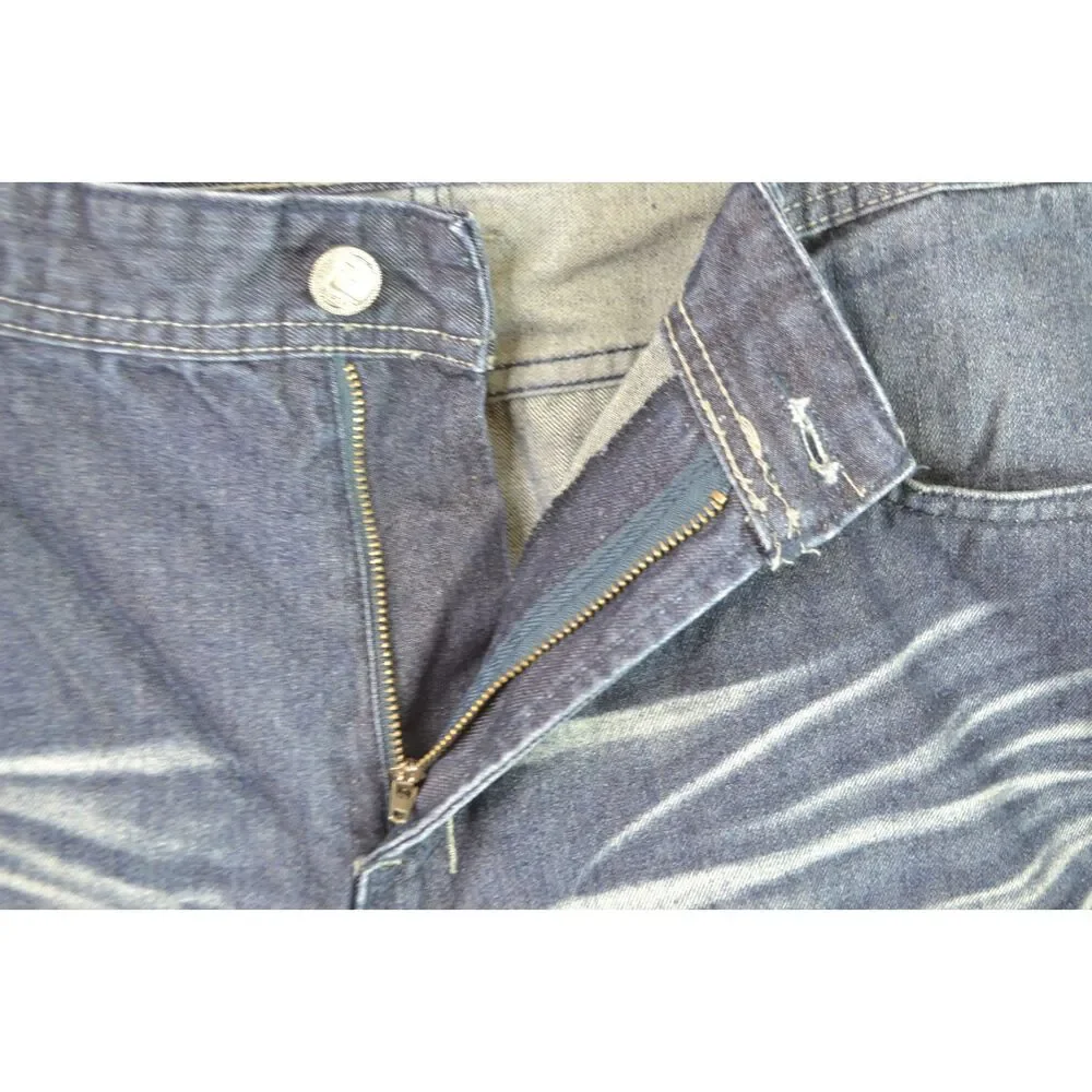 CJ Black Men's 38x32 Slim Fit Dark Wash Distressed Tapered Jeans
